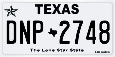 TX license plate DNP2748
