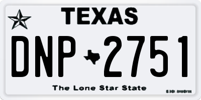 TX license plate DNP2751