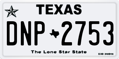 TX license plate DNP2753