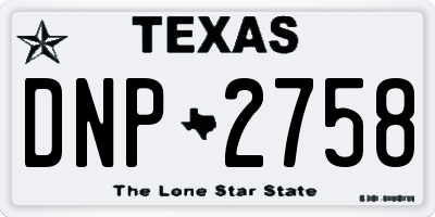 TX license plate DNP2758