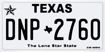 TX license plate DNP2760