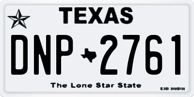 TX license plate DNP2761