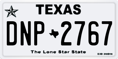 TX license plate DNP2767