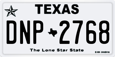TX license plate DNP2768