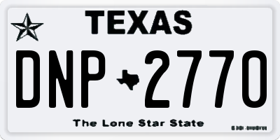 TX license plate DNP2770