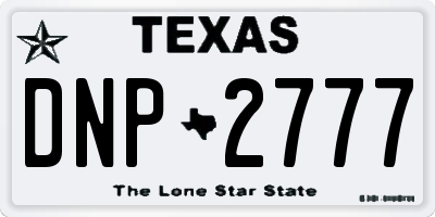 TX license plate DNP2777