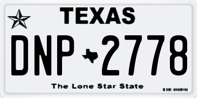 TX license plate DNP2778