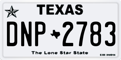 TX license plate DNP2783