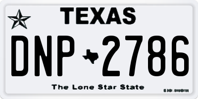 TX license plate DNP2786