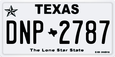 TX license plate DNP2787