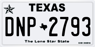 TX license plate DNP2793