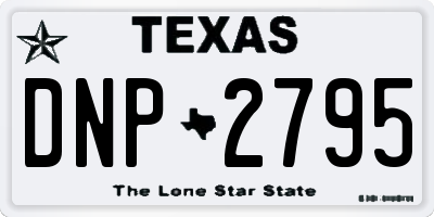 TX license plate DNP2795