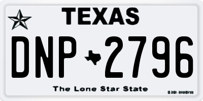 TX license plate DNP2796