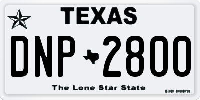 TX license plate DNP2800