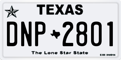 TX license plate DNP2801