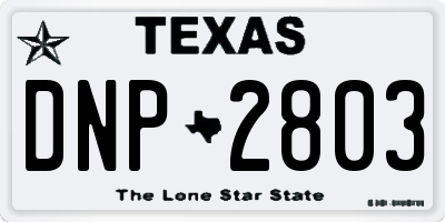 TX license plate DNP2803