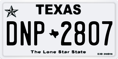 TX license plate DNP2807