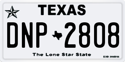 TX license plate DNP2808