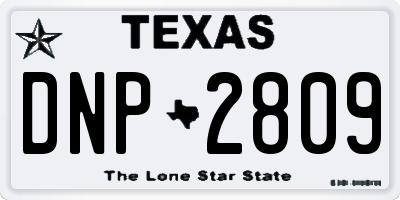 TX license plate DNP2809