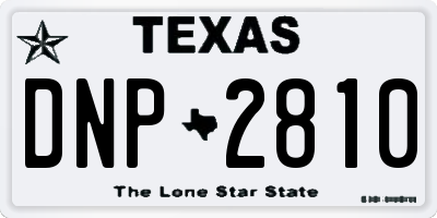 TX license plate DNP2810