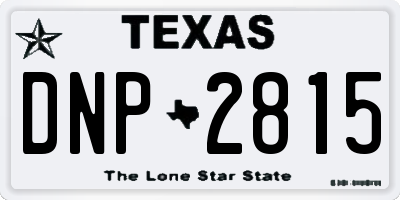 TX license plate DNP2815
