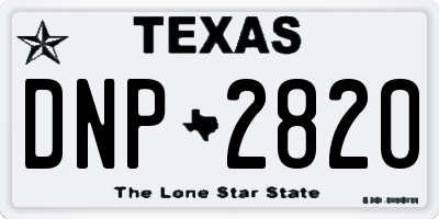 TX license plate DNP2820