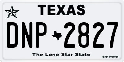 TX license plate DNP2827