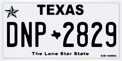 TX license plate DNP2829