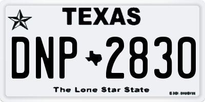 TX license plate DNP2830