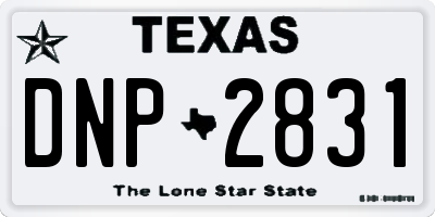 TX license plate DNP2831