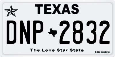 TX license plate DNP2832
