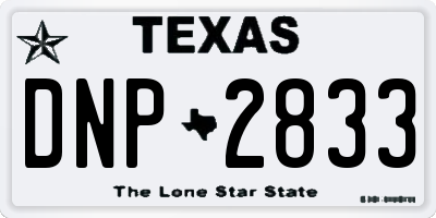 TX license plate DNP2833