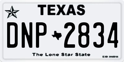 TX license plate DNP2834