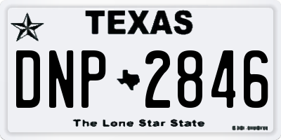 TX license plate DNP2846