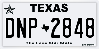 TX license plate DNP2848