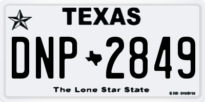 TX license plate DNP2849