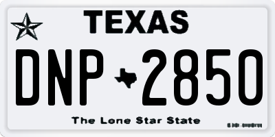 TX license plate DNP2850