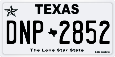 TX license plate DNP2852