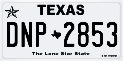 TX license plate DNP2853