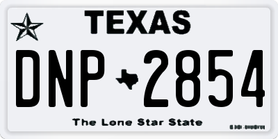 TX license plate DNP2854