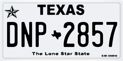 TX license plate DNP2857