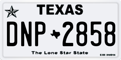 TX license plate DNP2858