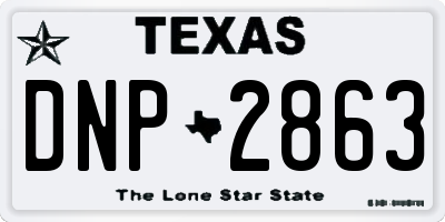 TX license plate DNP2863