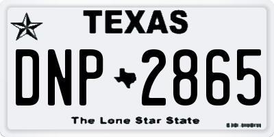 TX license plate DNP2865