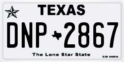 TX license plate DNP2867