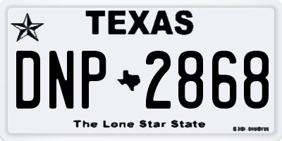 TX license plate DNP2868