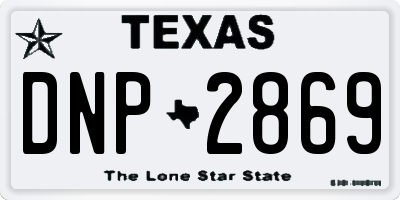 TX license plate DNP2869