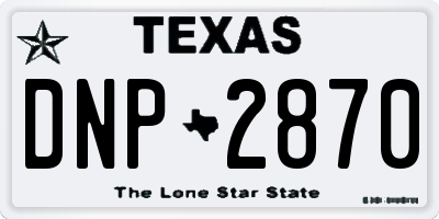 TX license plate DNP2870
