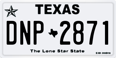 TX license plate DNP2871
