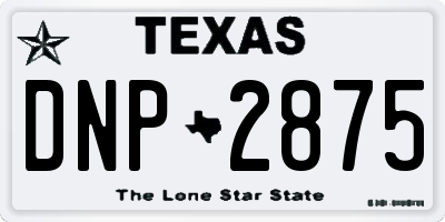 TX license plate DNP2875